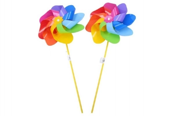Éolienne colorée arc-en-ciel 20cm bois/plastique