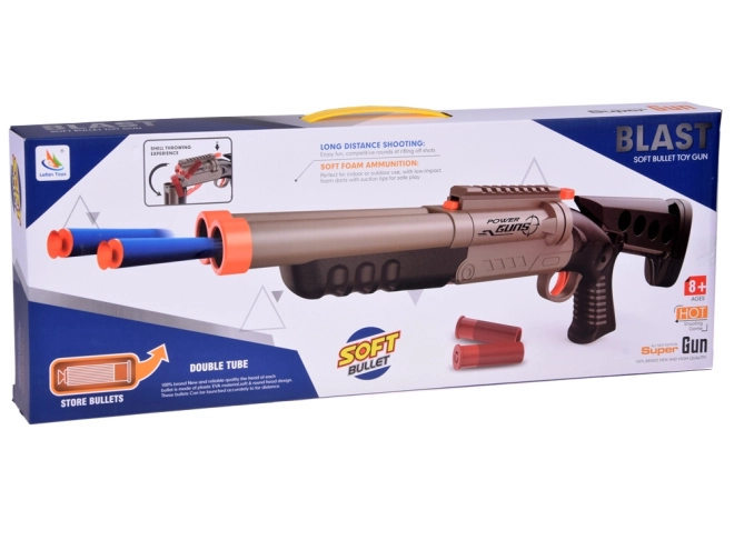 Grande carabine à double canon pour balles en mousse