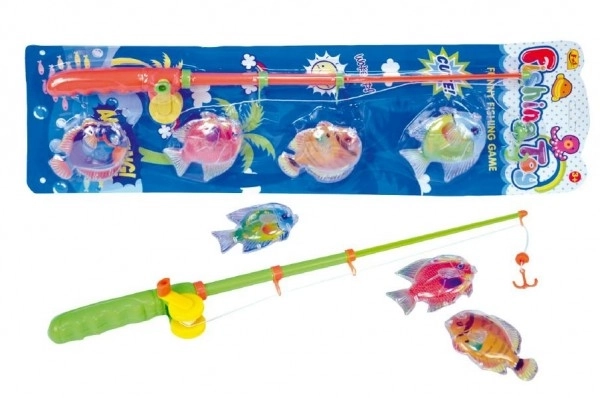 Jeu magnétique Pêche de petits poissons - canne et 4 poissons