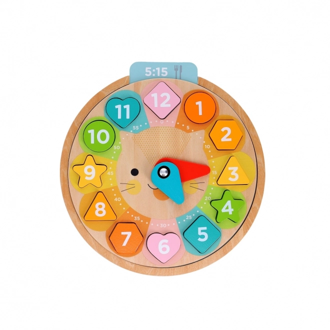 Horloge éducative en bois avec animaux