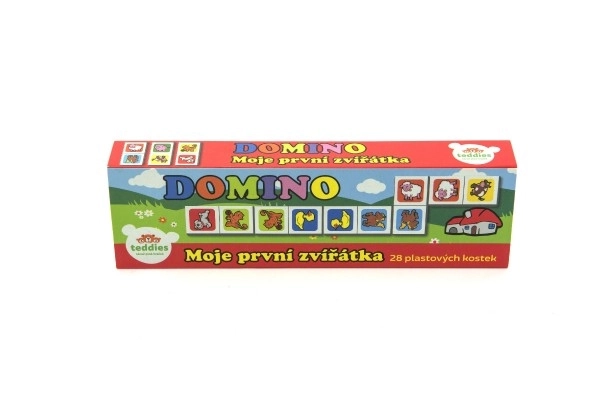 Domino Mes premiers petits animaux 28pcs jeu de société dans une boîte 21x6x3cm