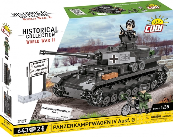 COBI 3127 Seconde Guerre mondiale char allemand Panzerkampfwagen IV Ausf. G 1:35