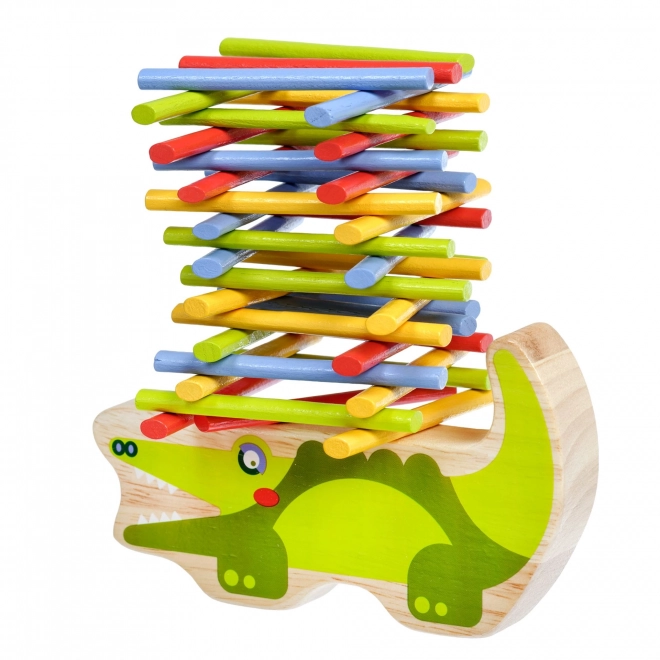 Jeu d'Équilibre en Bois Crocodile