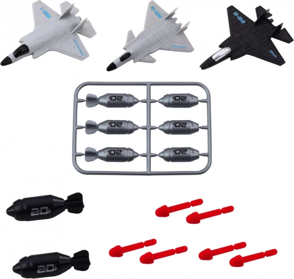 Ensemble militaire pour enfants avec porte-avions, sous-marin et chasseurs