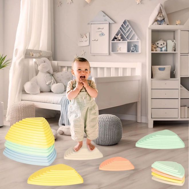 Pierres pastel pour l'équilibre et l'entraînement sensoriel pour enfants