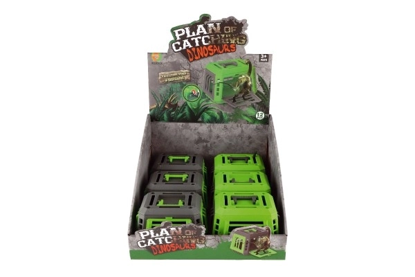 Dinosaure en cage plastique 13x9cm mélange de types