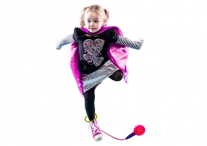 Skipper Sautillant Hula Hop sur Jambe Rose avec LED