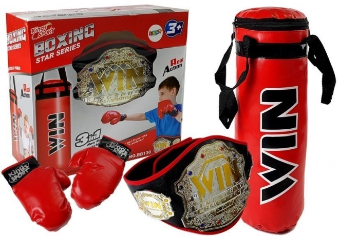 Ensemble de Boxe Sac Gants Ceinture de Boxe Victoire