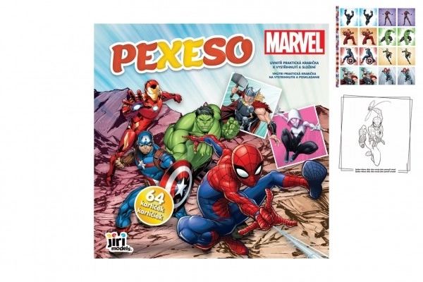 Pexeso avec héros Marvel dans le cahier