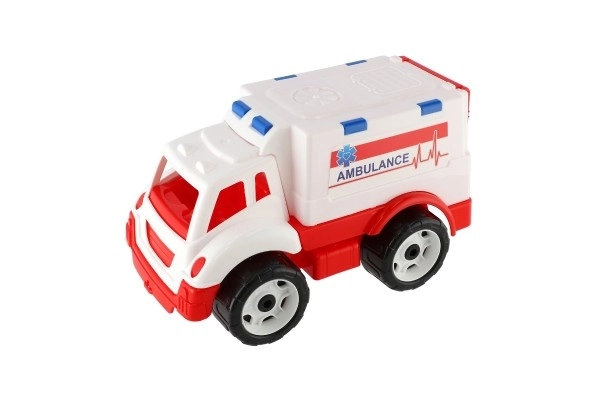 Petite ambulance en plastique blanc