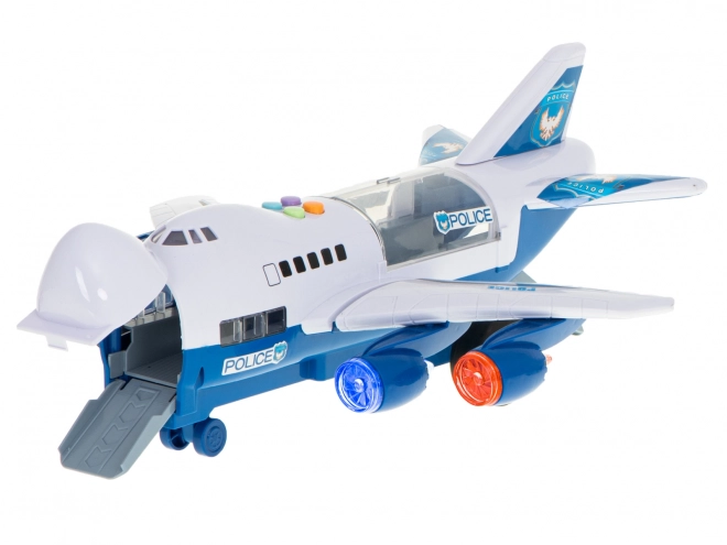 Avion cargo de police avec voitures