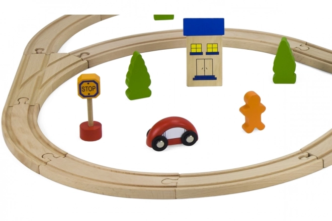 Viga Circuit de train en bois 49 pcs