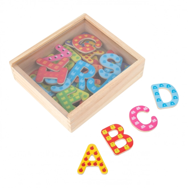 Petits pieds Lettres magnétiques colorées en bois 37 pcs