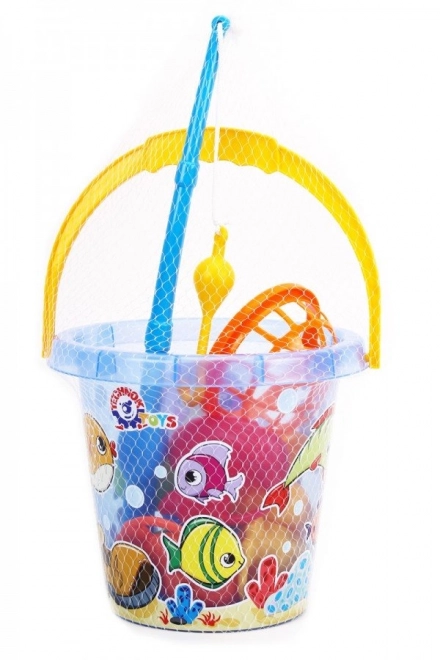 Ensemble de pêche Canne Seau Bac à sable 7624