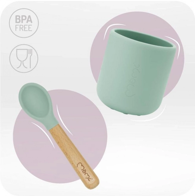 Set de table en silicone pour enfants MoMi AMI vert