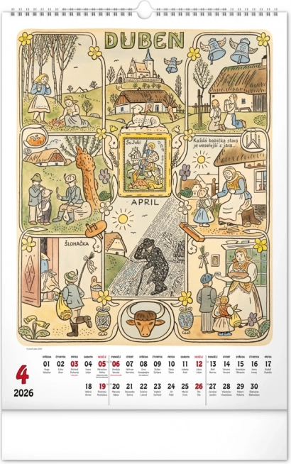 Calendrier mural Josef Lada 2026