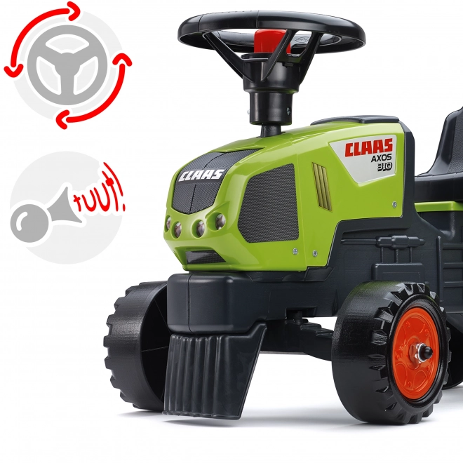 Trottinette - tracteur Claas avec volant et remorque