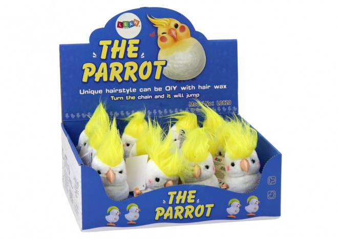 Jouet en peluche à vis Perroquet Sautant Ornement Blanc