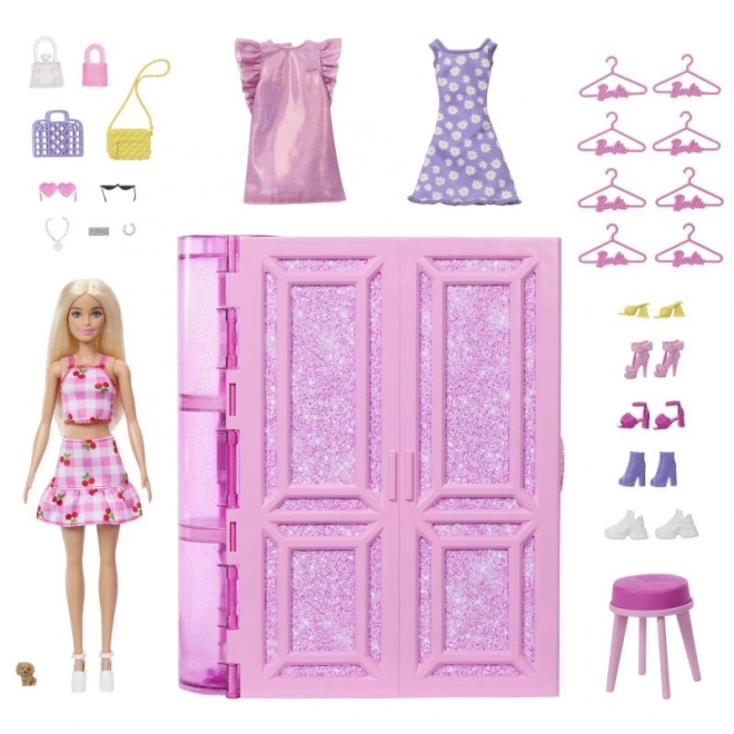 Barbie Garde-robe de rêve en couleurs pastel avec poupée