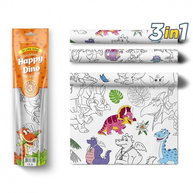 Pexi nappes à colorier - Dinosaures heureux