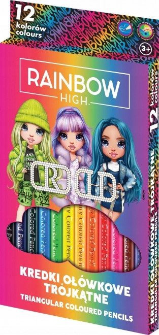 Crayons de couleur triangulaires 12 pcs ASTRA RAINBOW HIGH