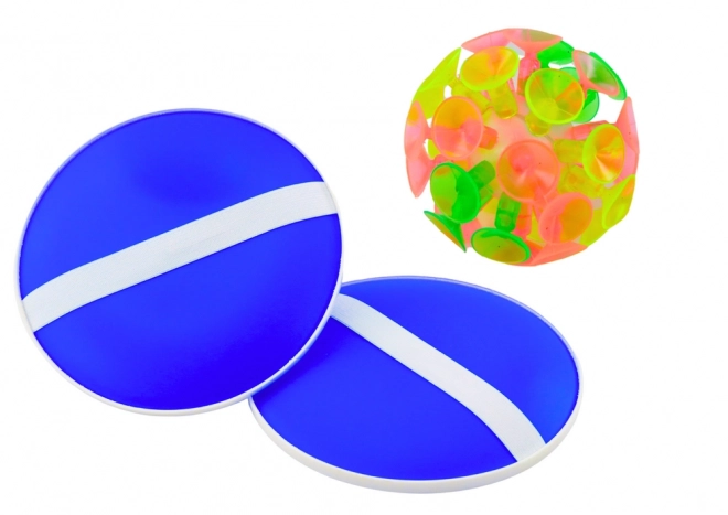 Jeu avec balles rondes à ventouses Bleu