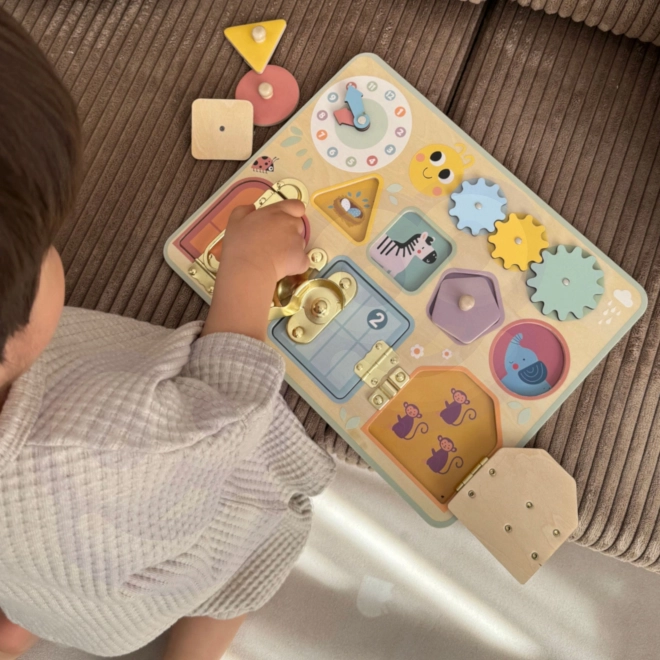 Tableau de manipulation en bois Tooky Toy