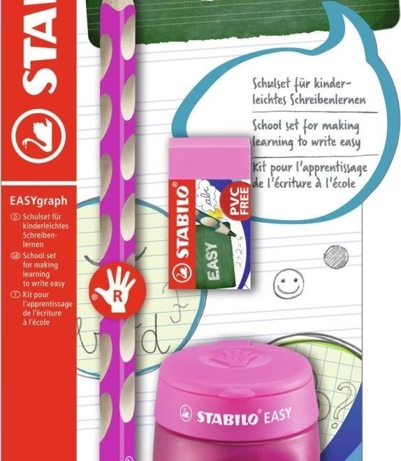 Stabilo Easygraph set scolaire pour droitiers rose