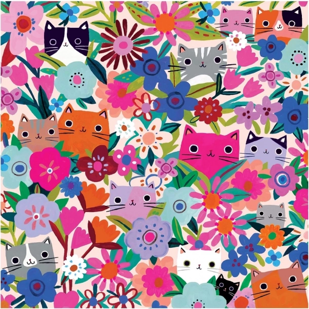 Puzzle Chats dans les Fleurs 500 pièces