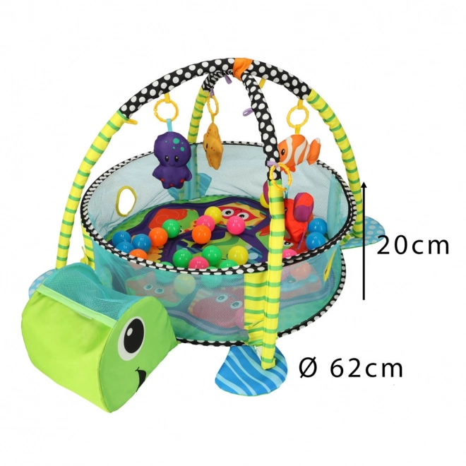 Tapis de jeu éducatif tortue avec barrière et balles