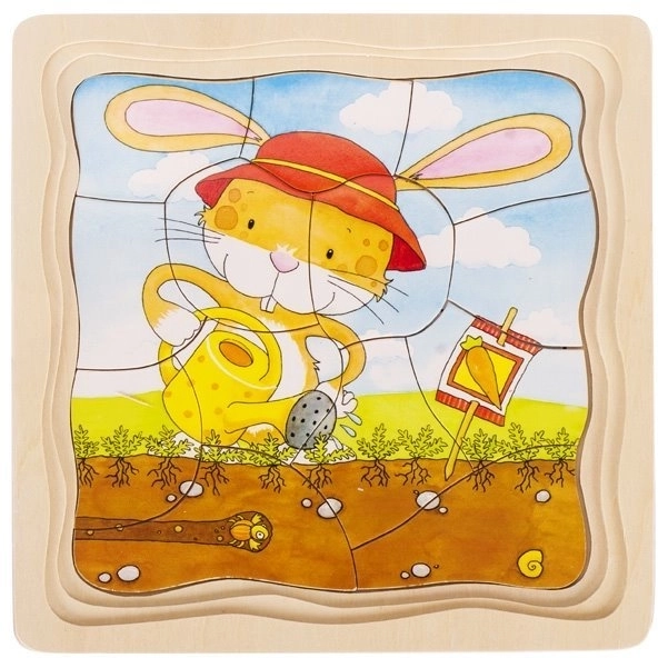 Puzzle en couches Lapin et carotte