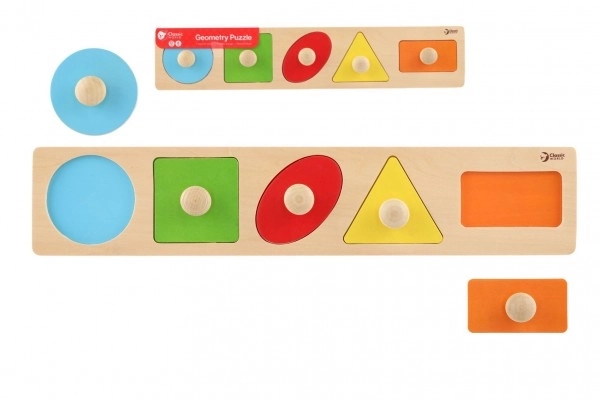 Puzzle en bois avec formes géométriques - 5 pièces
