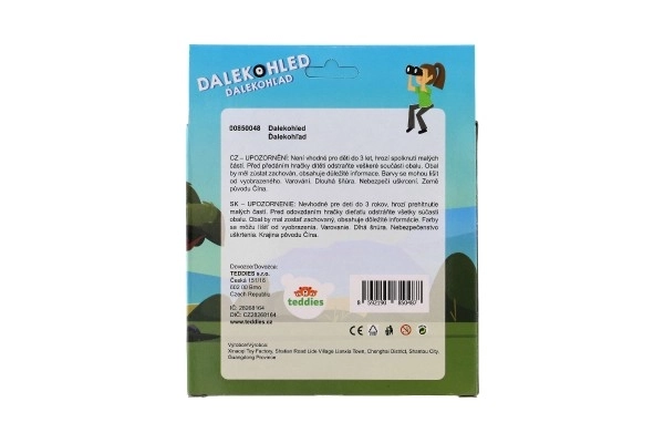 Jumelles en plastique 9cm 3 couleurs en boîte 16x19x5cm