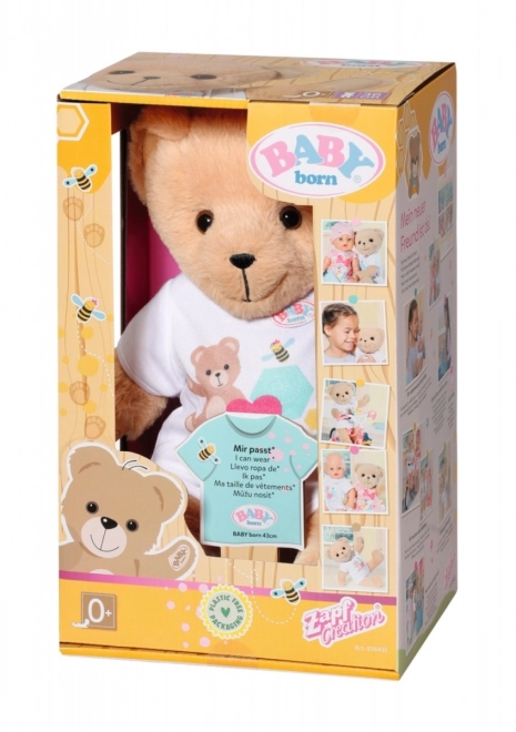 Ourson BABY born, tenue blanche