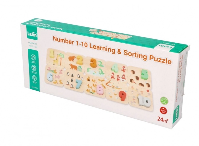 Puzzle en bois avec des animaux - apprendre à compter