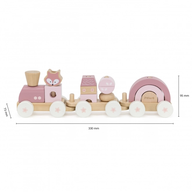 Viga PolarB circuit de train rose avec wagons et blocs
