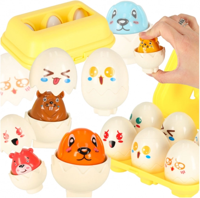 Puzzle éducatif Tri des formes Noms Montessori animaux - 6 pcs