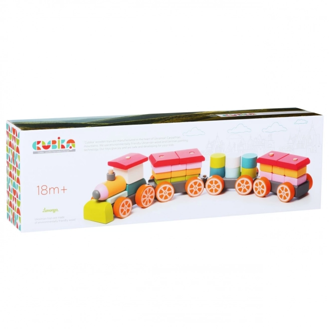 CUBIKA 13319 Train trois wagons - puzzle en bois 35 pièces