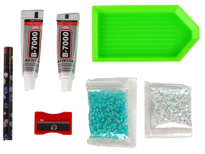 Kit Créatif DIY Porte-clés Renne Cristal Diamant 3D Bleu