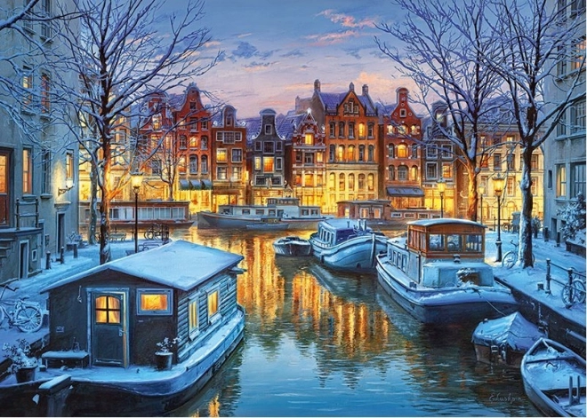 Puzzle Amsterdam de nuit 1000 pièces