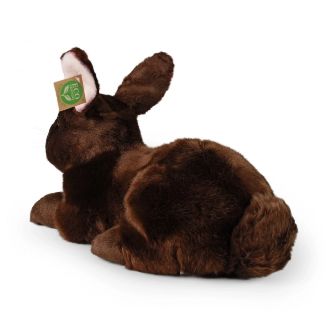 Lapin en peluche marron allongé 36 cm ÉCO-RESPONSABLE