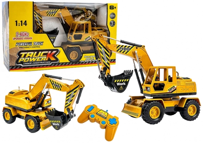 Excavatrice bulldozer 2 en 1 télécommandée pour enfants