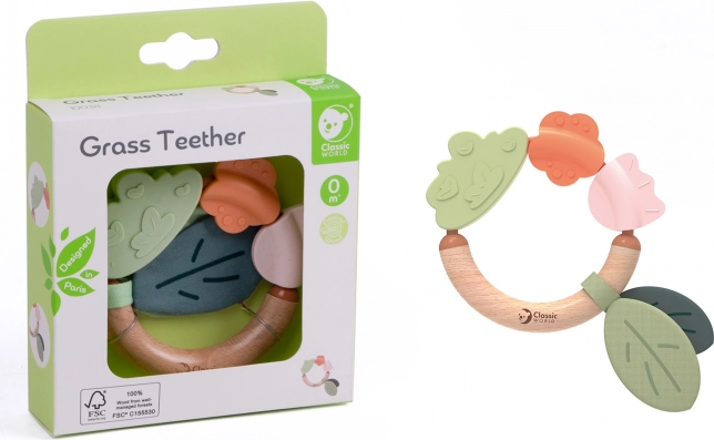 Hochet et anneau de dentition en bois 2 en 1 Classic World