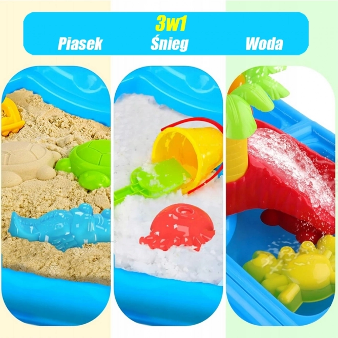 Woopie jouet d’eau de table 2-en-1 bac à sable avec chaise XL Aquapark