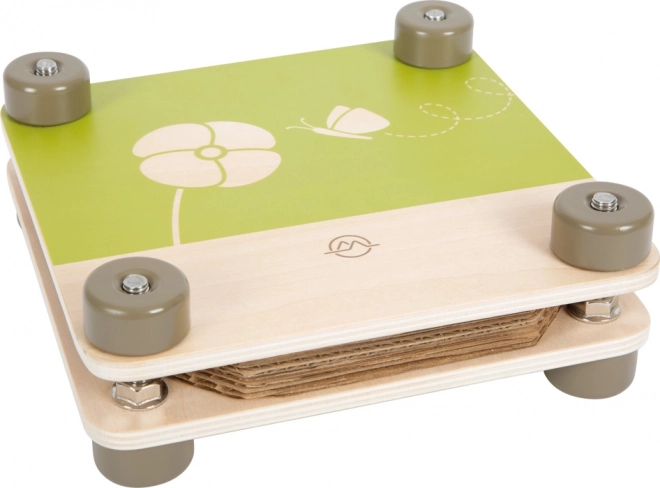 Petit Presse-fleurs en bois "Découvrir"