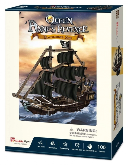 CubicFun Puzzle 3D Voilier Queen Anne's Revenge 100 Pièces