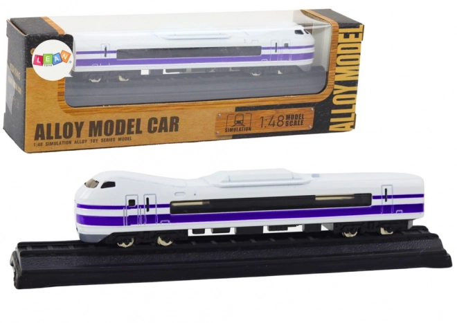Wagon de Train de Collection 1:48 Métal Blanc-Violet