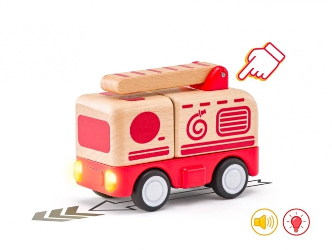 Camion de pompiers avec éclairage et signal