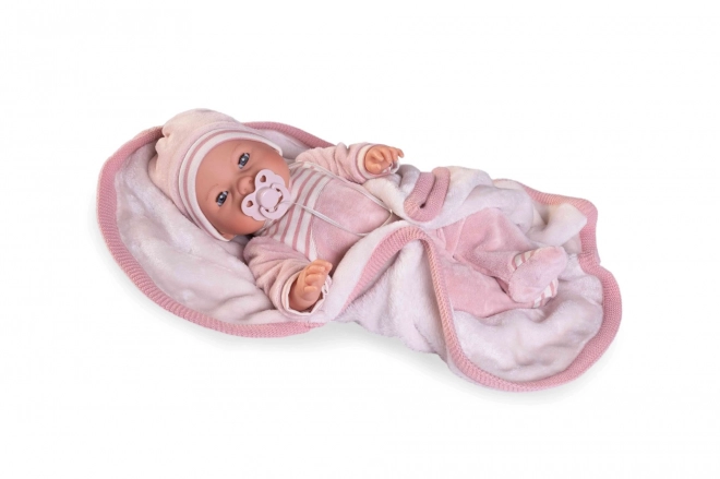 Antonio Juan 14155 BIMBA - poupée bébé qui ferme les yeux avec sons et corps en tissu doux - 37 cm
