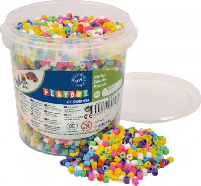 PLAYBOX Perles à repasser dans un seau - couleurs du printemps 5000pcs